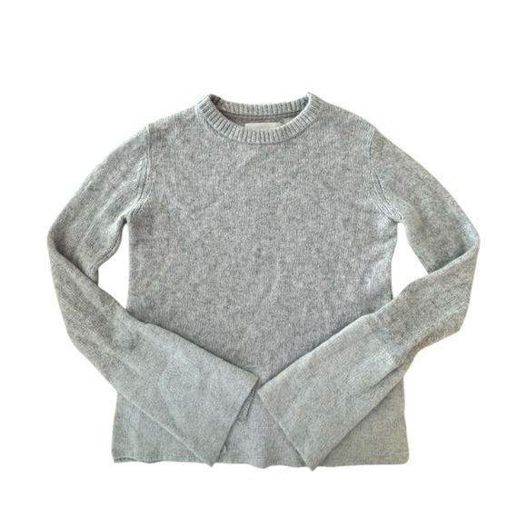 Brochu Walker Gray 100% Cashmere Slit Bell Flare Sleeves Sweater Small - Picture 1 of 13